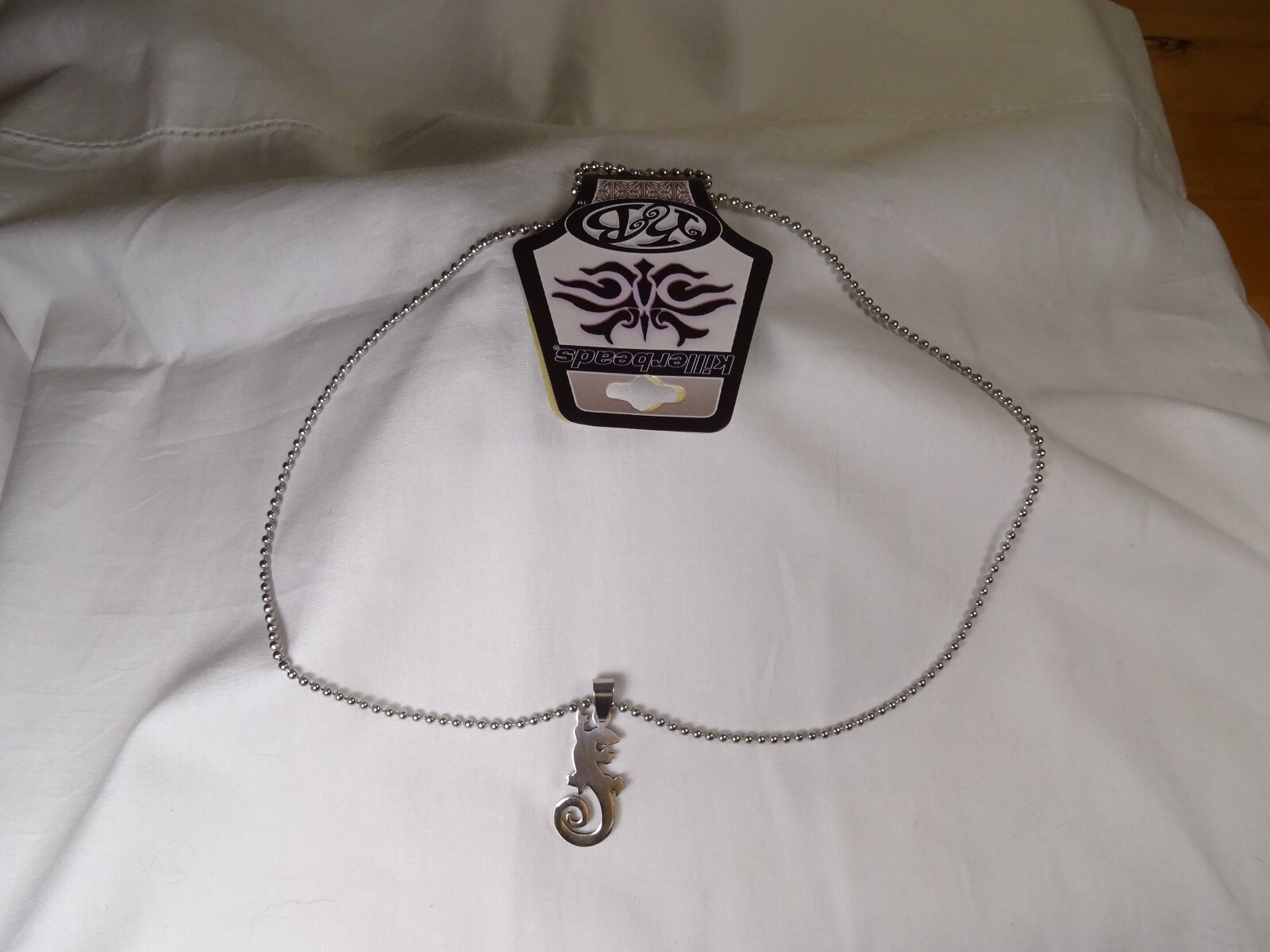New Large Chrome Stainless Lizard Gecko 25” Steel Ball Chain Unisex Necklace