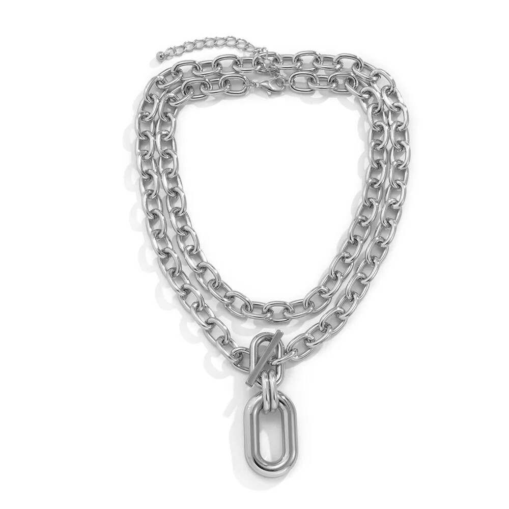 Women’s Jewelry Exaggerated Chunky Mult-Layer Chain Choker Necklace 88-O