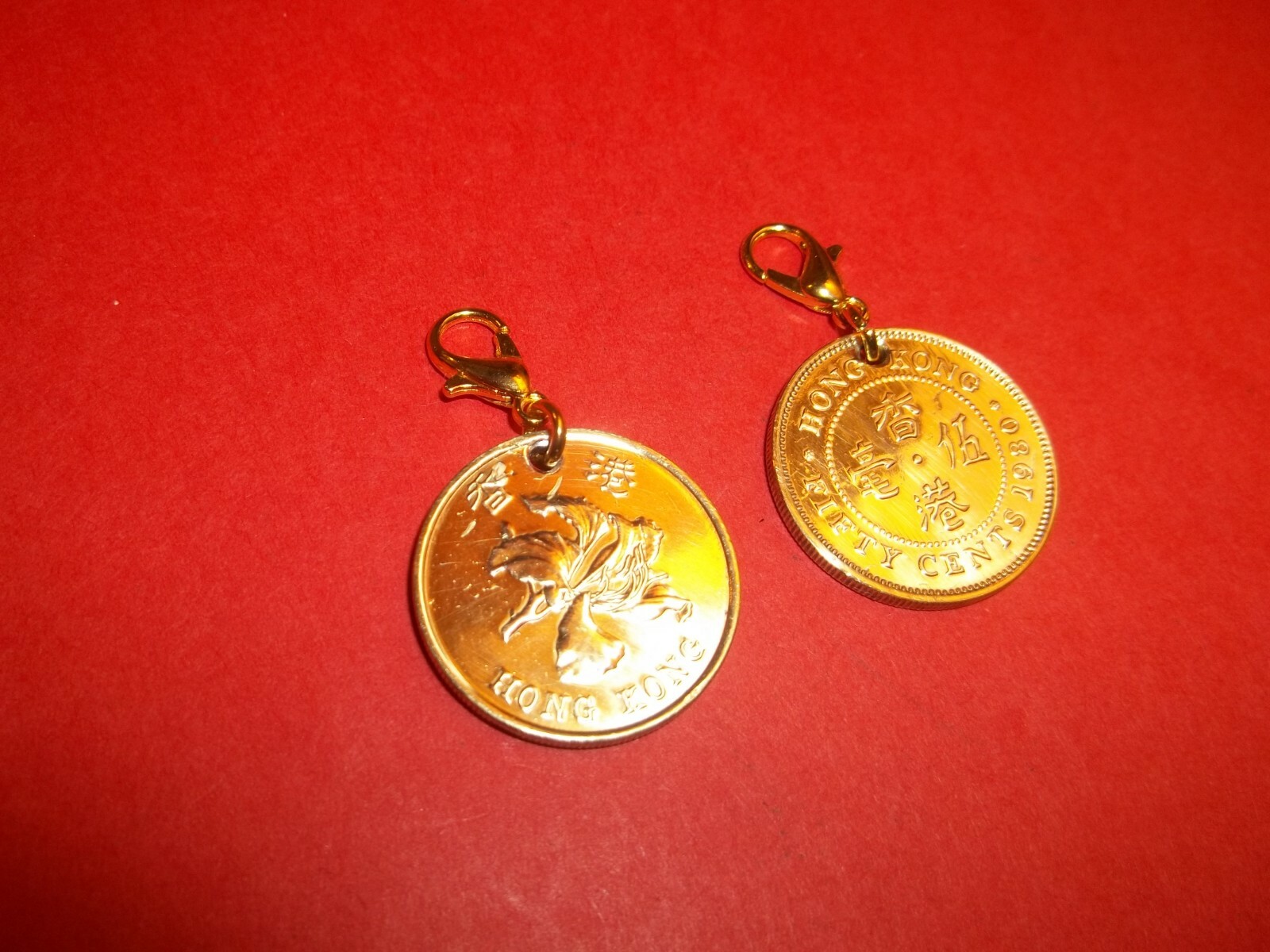 FIFTY (50) CENTS – HONG KONG – HIGHLY POLISHED PENDANT / CHARM – 1977 to 1998
