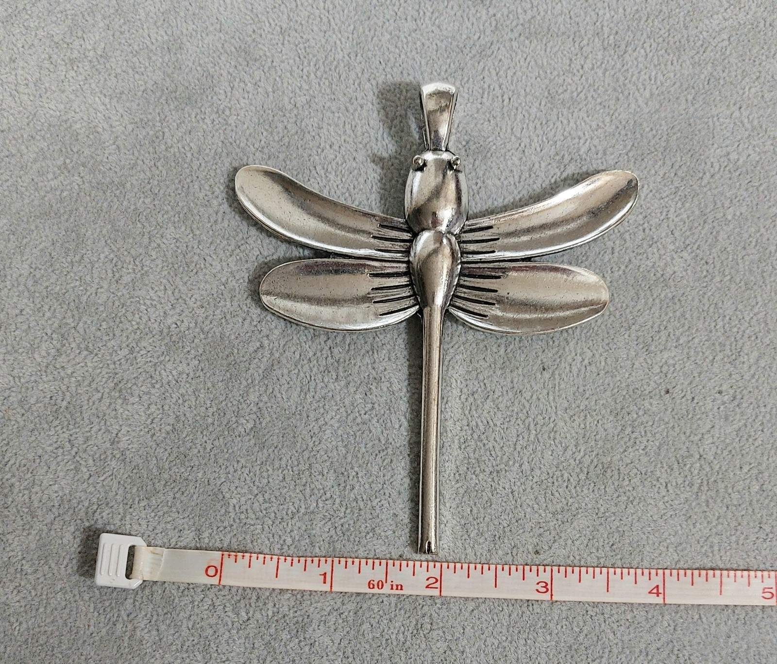 Dragonfly Silver Necklace Pendant – Women’s Jewelry Oversized