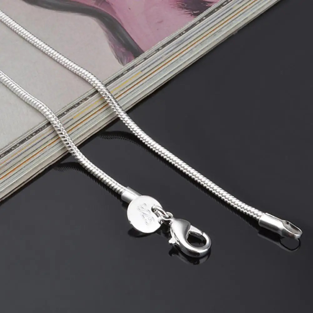 16″/18″/20″/22″/24″ Women’s Simple Design 925 Sterling Silver 2mm Snake Chain