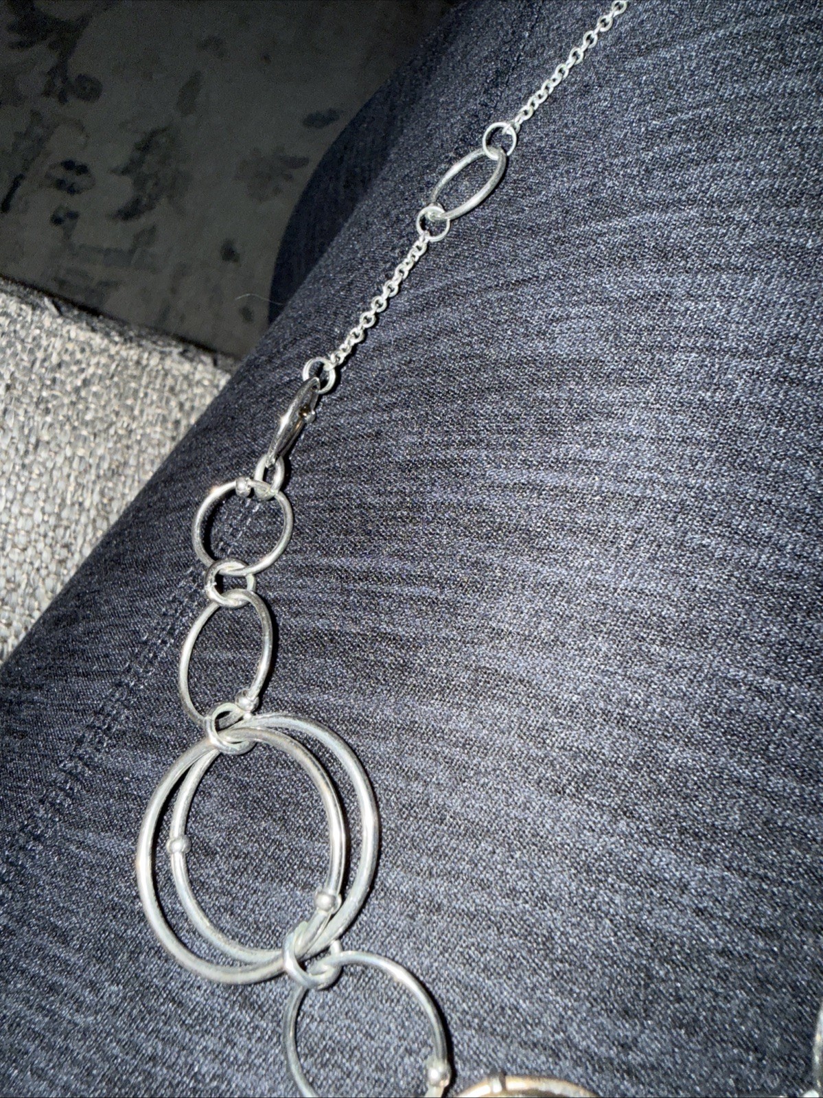 Silver Necklace With Hoops
