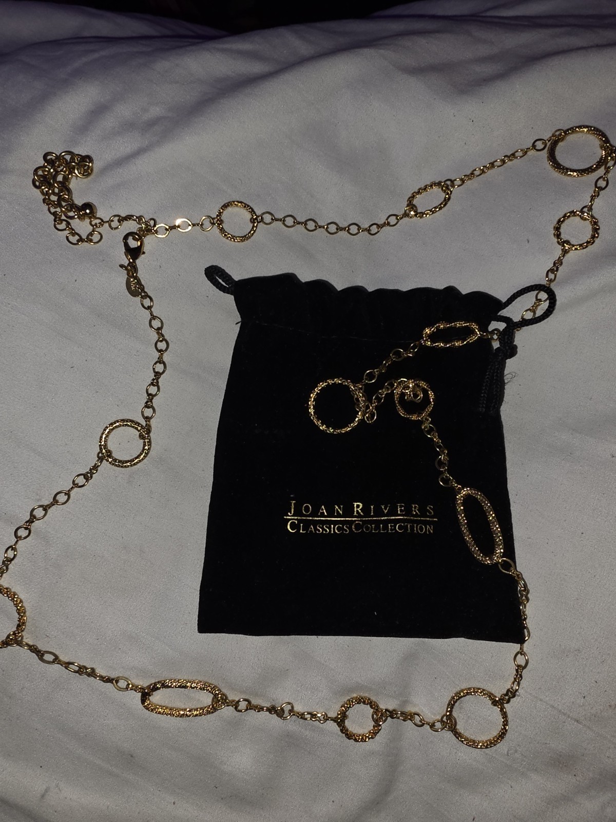 Joan Rivers Gold Tone Round Link Chain Necklace Lobster Clasp No Stone