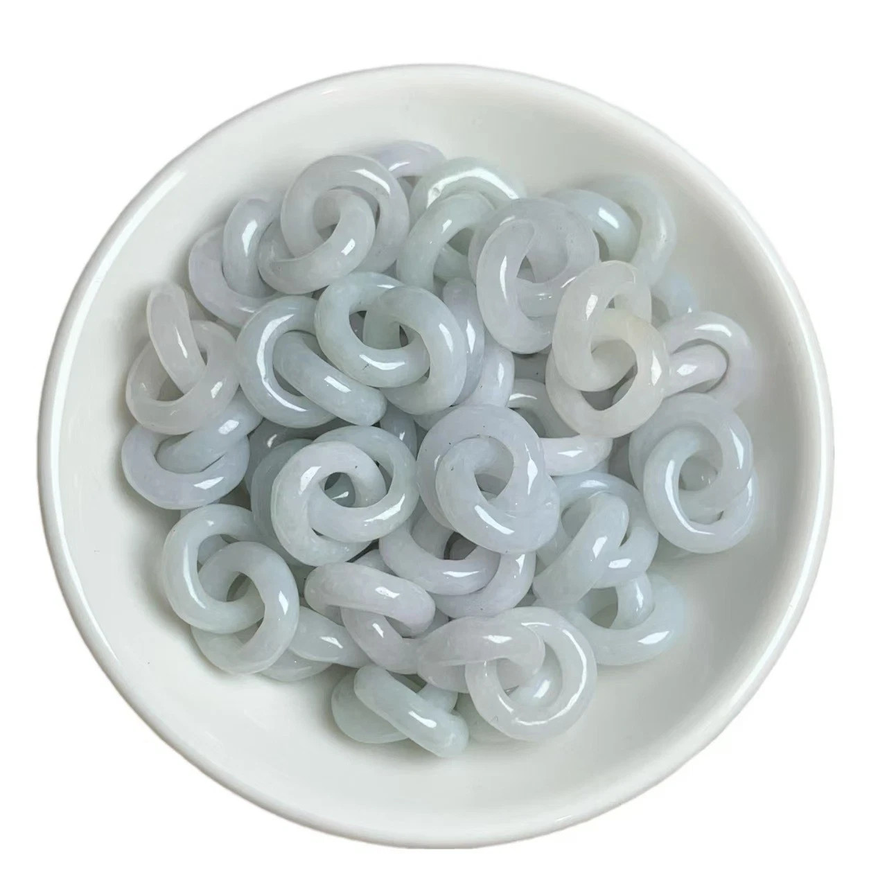 2pcs Real Grade A Natural Jade Jadeite Women Men Circle Beads Diy Pendant