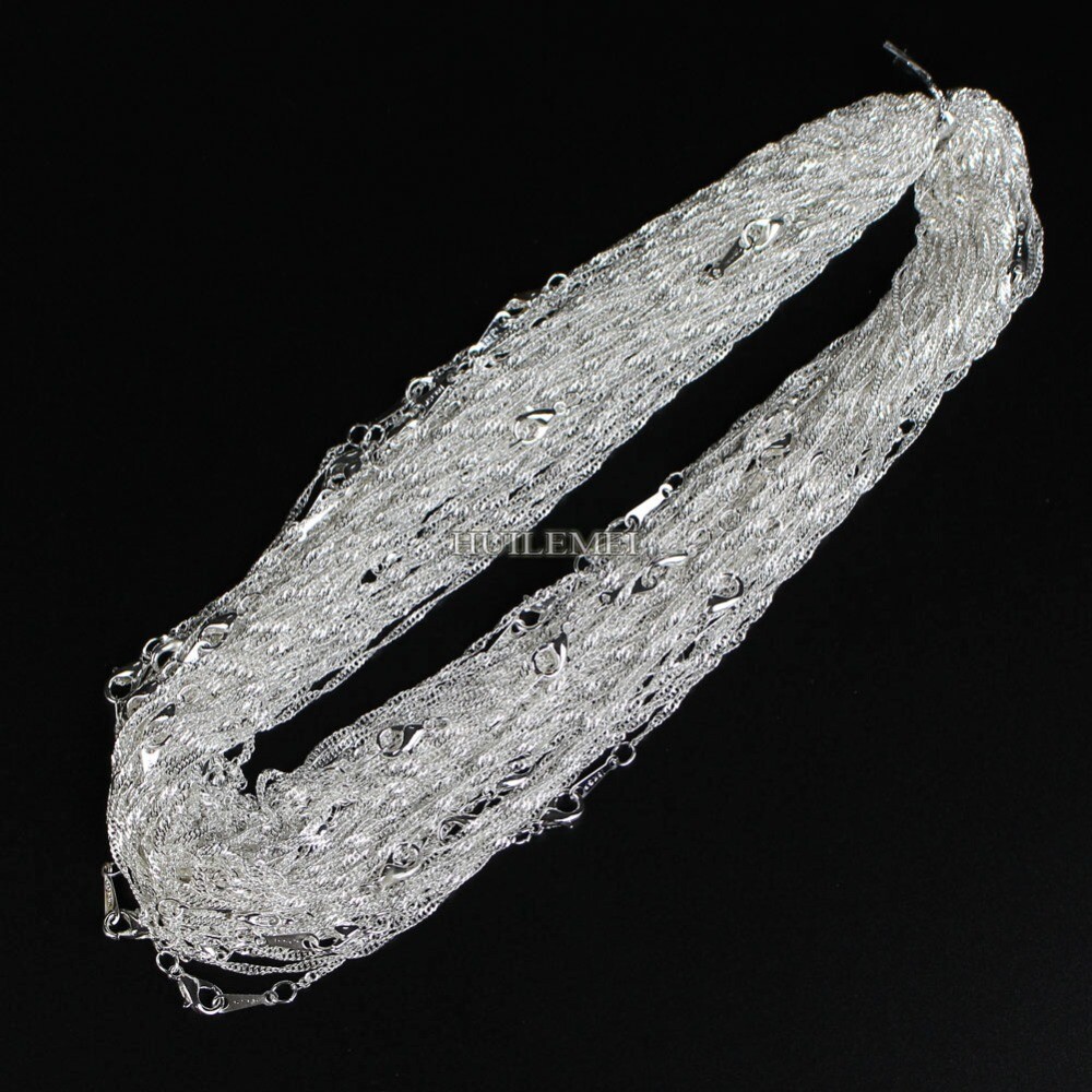 10pcs/lot Water Wave Chain Necklace Fashion Chains for Women 16″ 4 Colors Pick