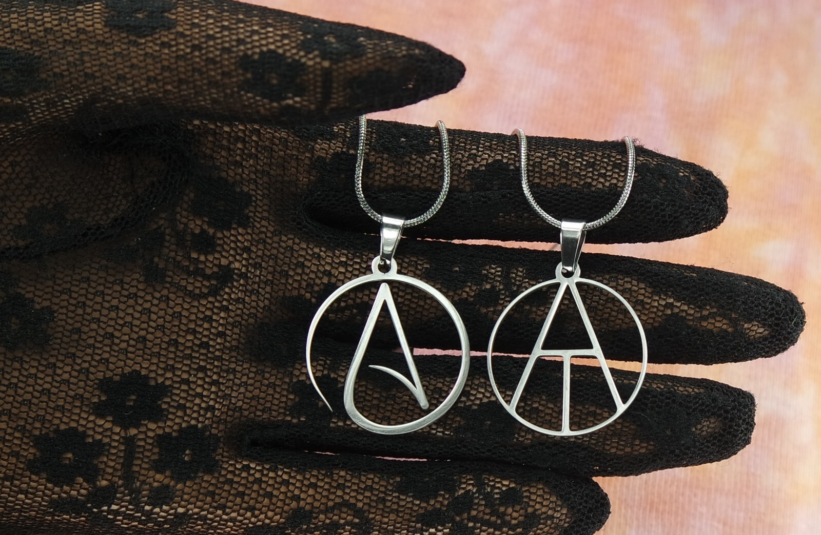 Atheist Necklace, American Atheism Symbol Sign Charm Waterproof Stainless Steel