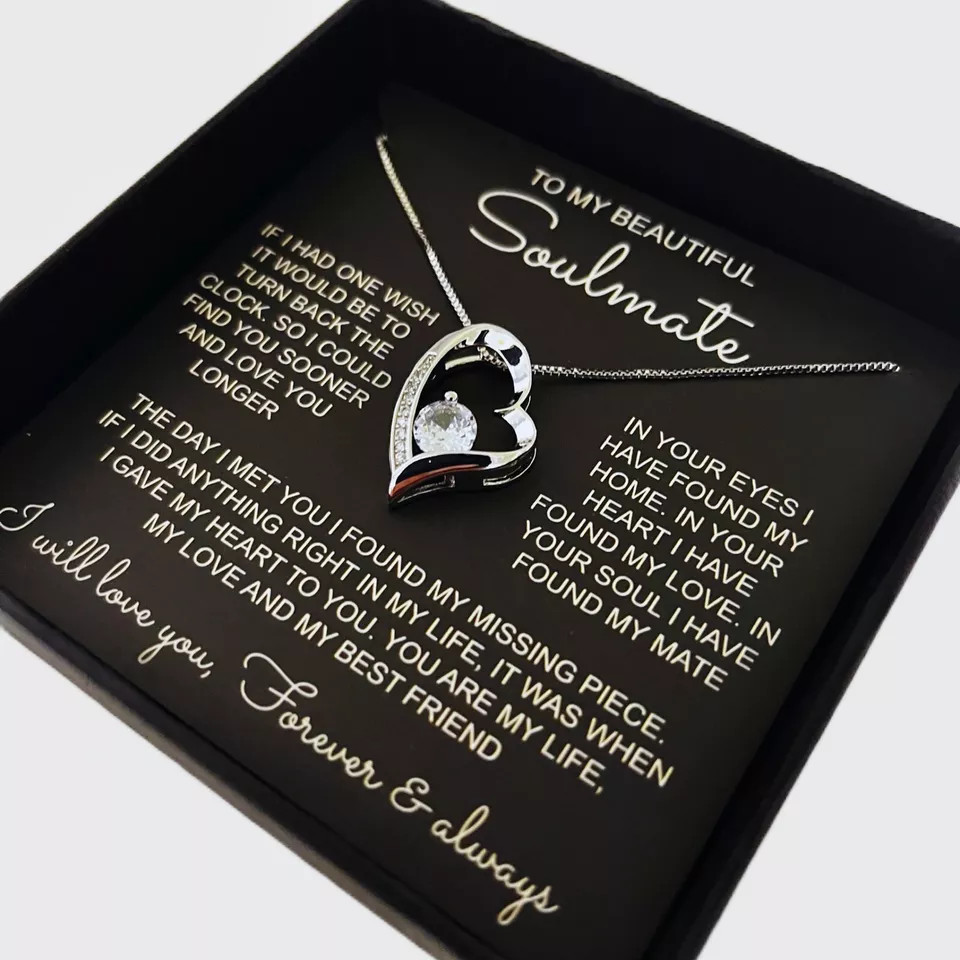 To My Soulmate Necklace Birthday/Anniversary/Christmas Gift for Wife/Girlfriend
