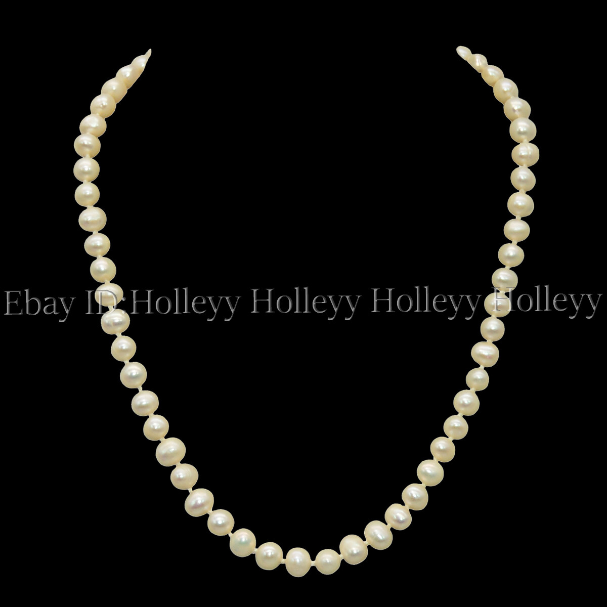 7-8mm Real Natural White Freshwater Cultured Pearl Necklaces 14-50 inches