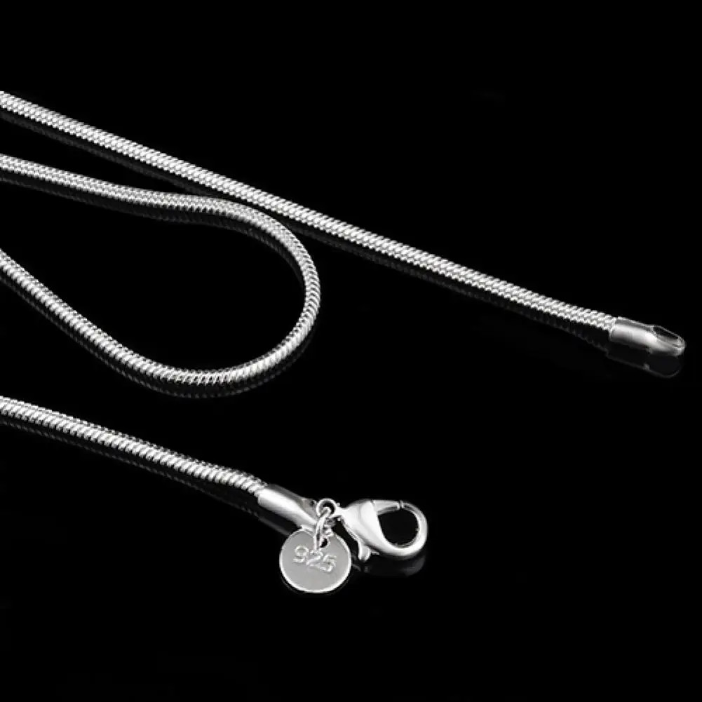 16″/18″/20″/22″/24″ Women’s Simple Design 925 Sterling Silver 2mm Snake Chain