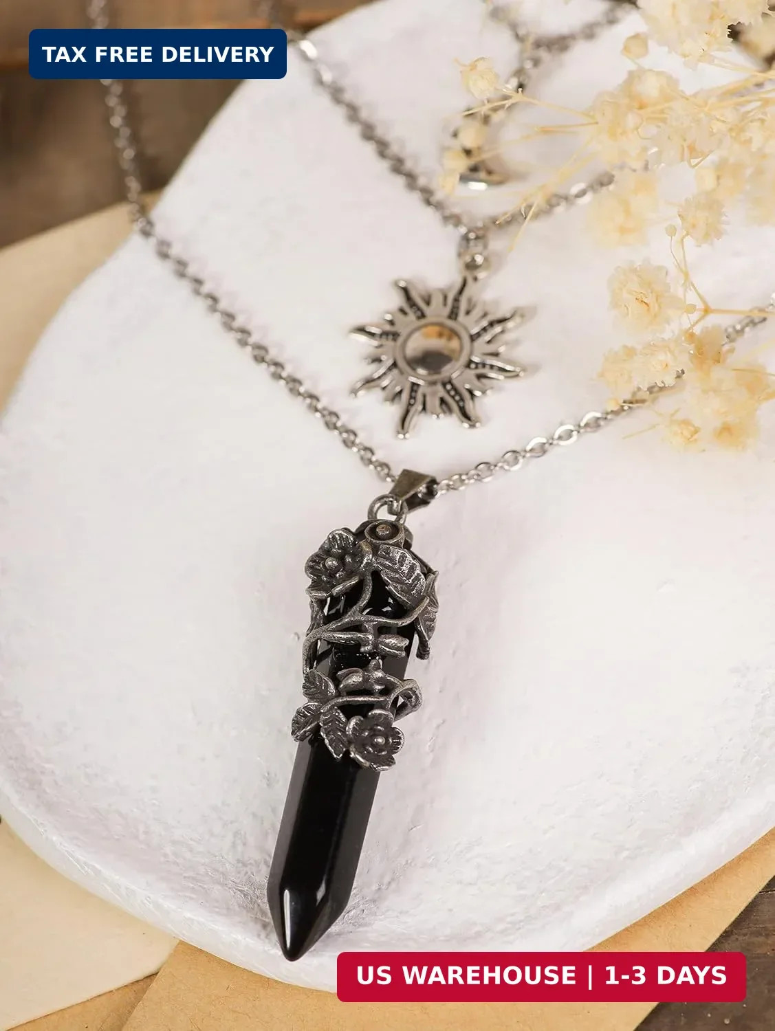 Sacina Gothic Emo Grunge Crescent Moon Choker, Moon Sun Star Choker Necklace, Go