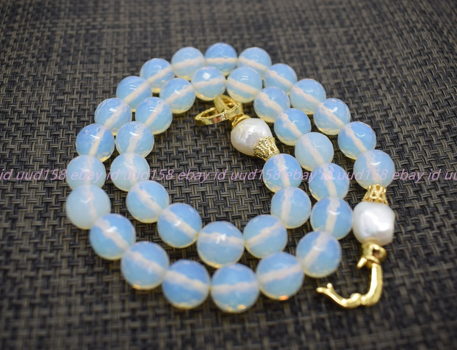 Natural 8/10/12mm Faceted Transparent Opal Gemstone Beads Necklace 16-28in
