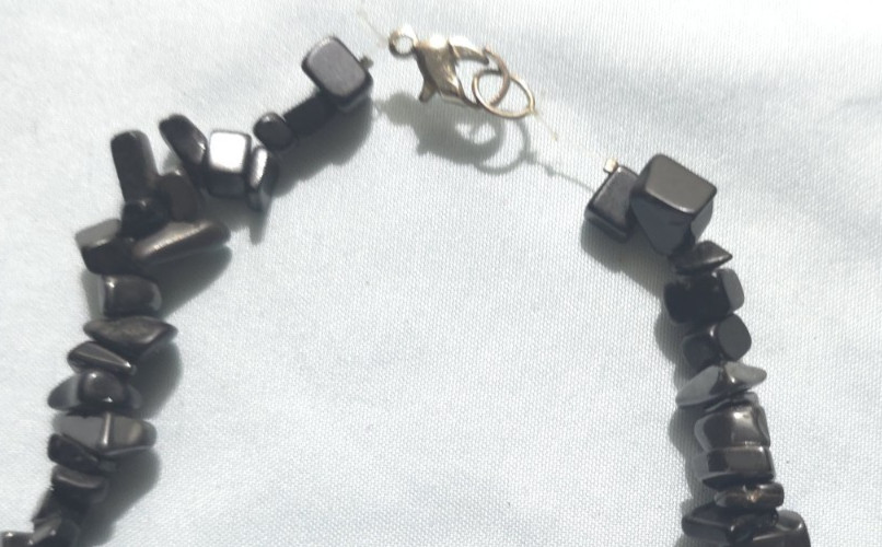 Black Lava Rock Bohemian Summer trend necklace 24″