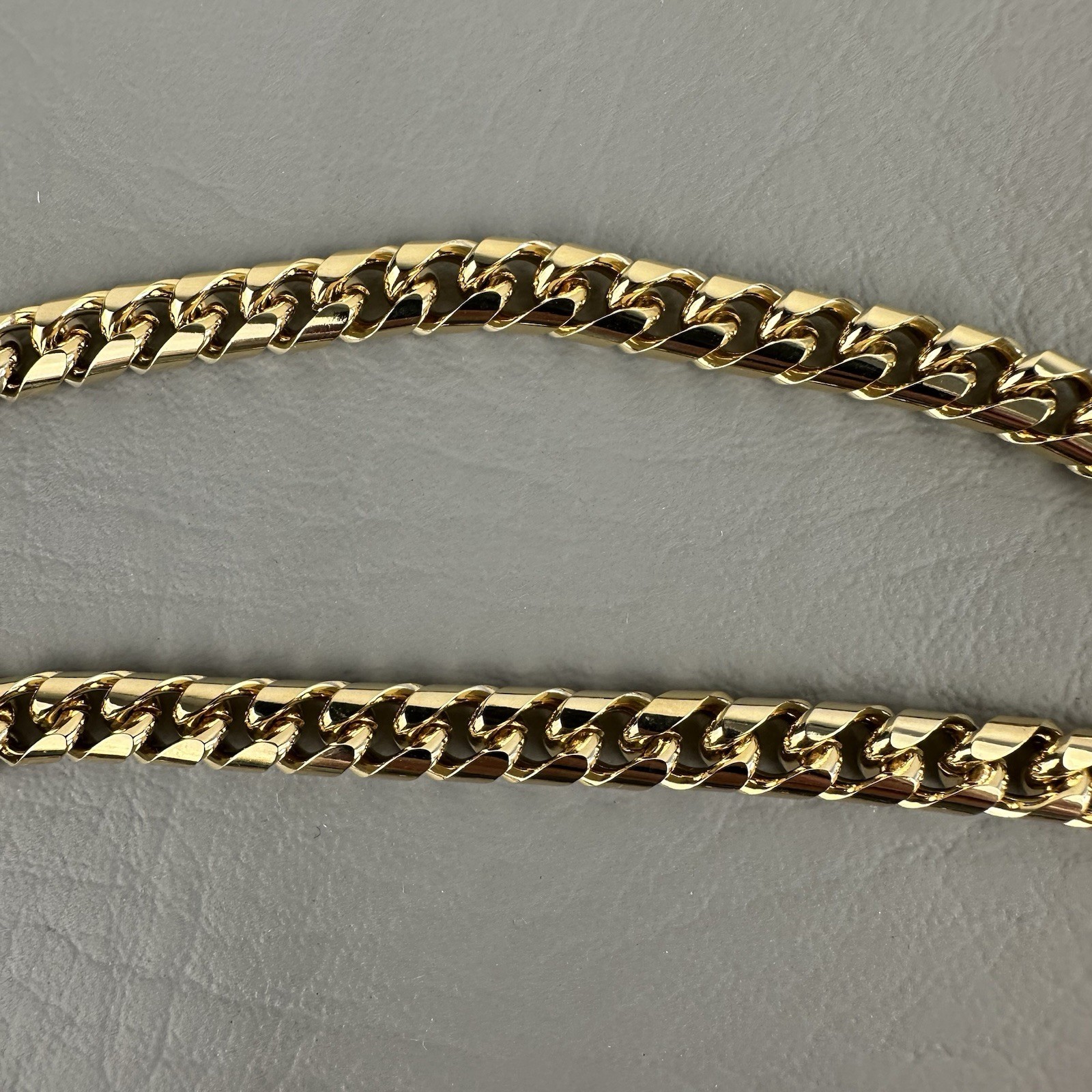 Vintage Necklace Gold Tone Flat Curb Chain Unisex Heavy 24″ 77g