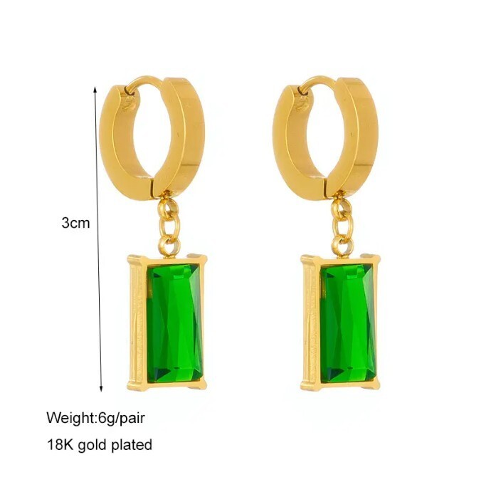 UK Women Vintage Emerald Jewelry Set Necklace Hoop Earrings Ladies Wedding Gift