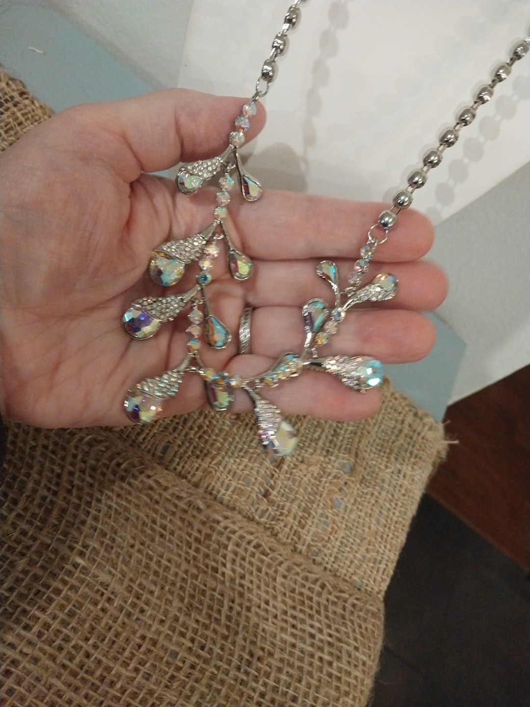 GORGAURORA BOREALIS Color Glass, Multi Color Austrian Crystal Necklace (20-22″)