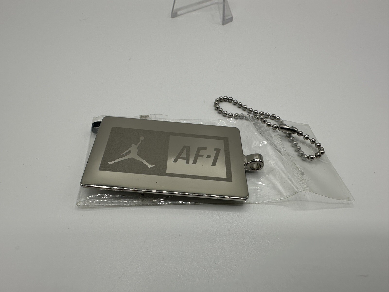 AF-1 Michael Jordan Nike Pendant, Dog Tag, Keychain Metal & Black Jump Man Logo