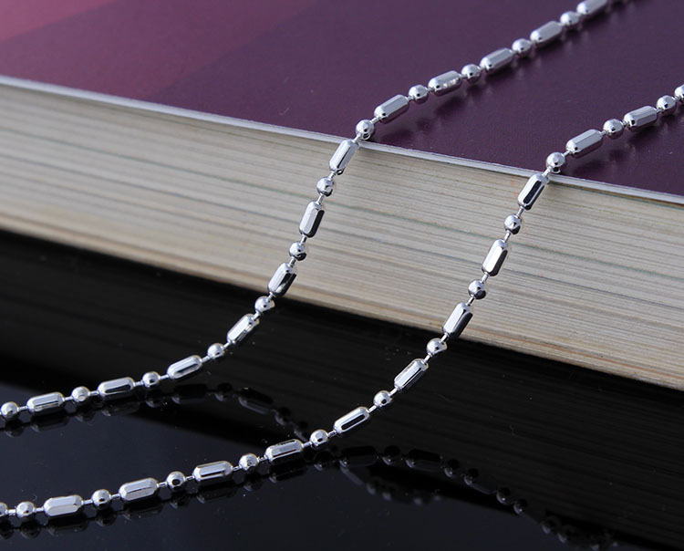 Wholesale 10pcs 925 Sterling Silver Plated 1.5mm Bamboo Chain Necklace 16″-30″