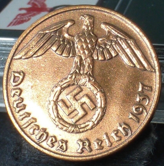 THOUSAND YEAR REICH Necklace – Copper Reichspfennig Coin – WW2 Nazi Germany