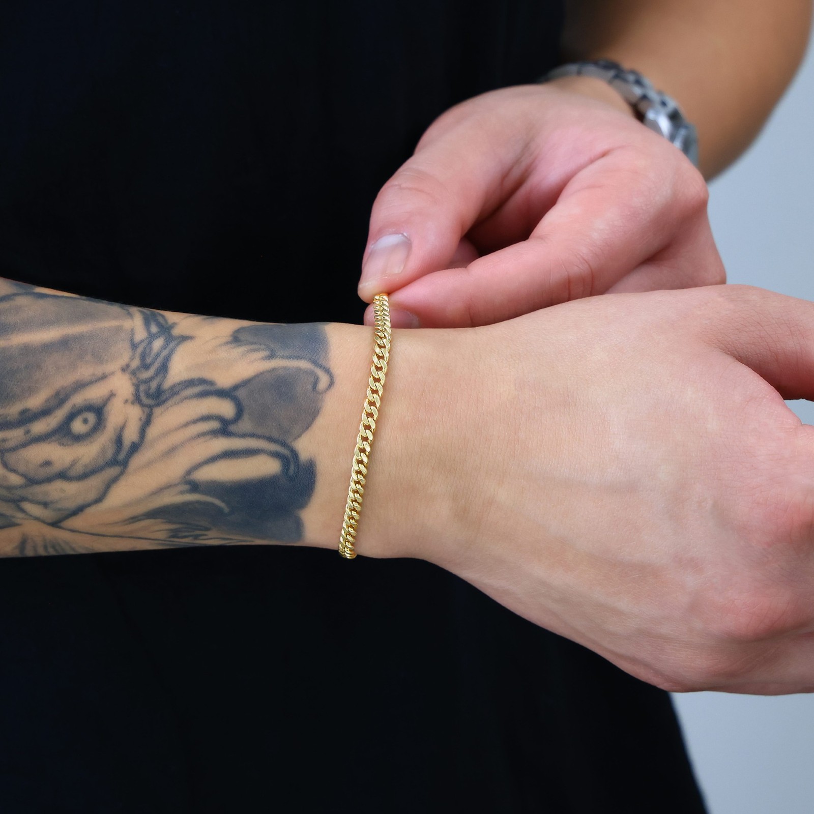 10K Yellow Gold 4.5mm Miami Cuban Lightweight Chain Bracelet Mens Womens 7″ -9″