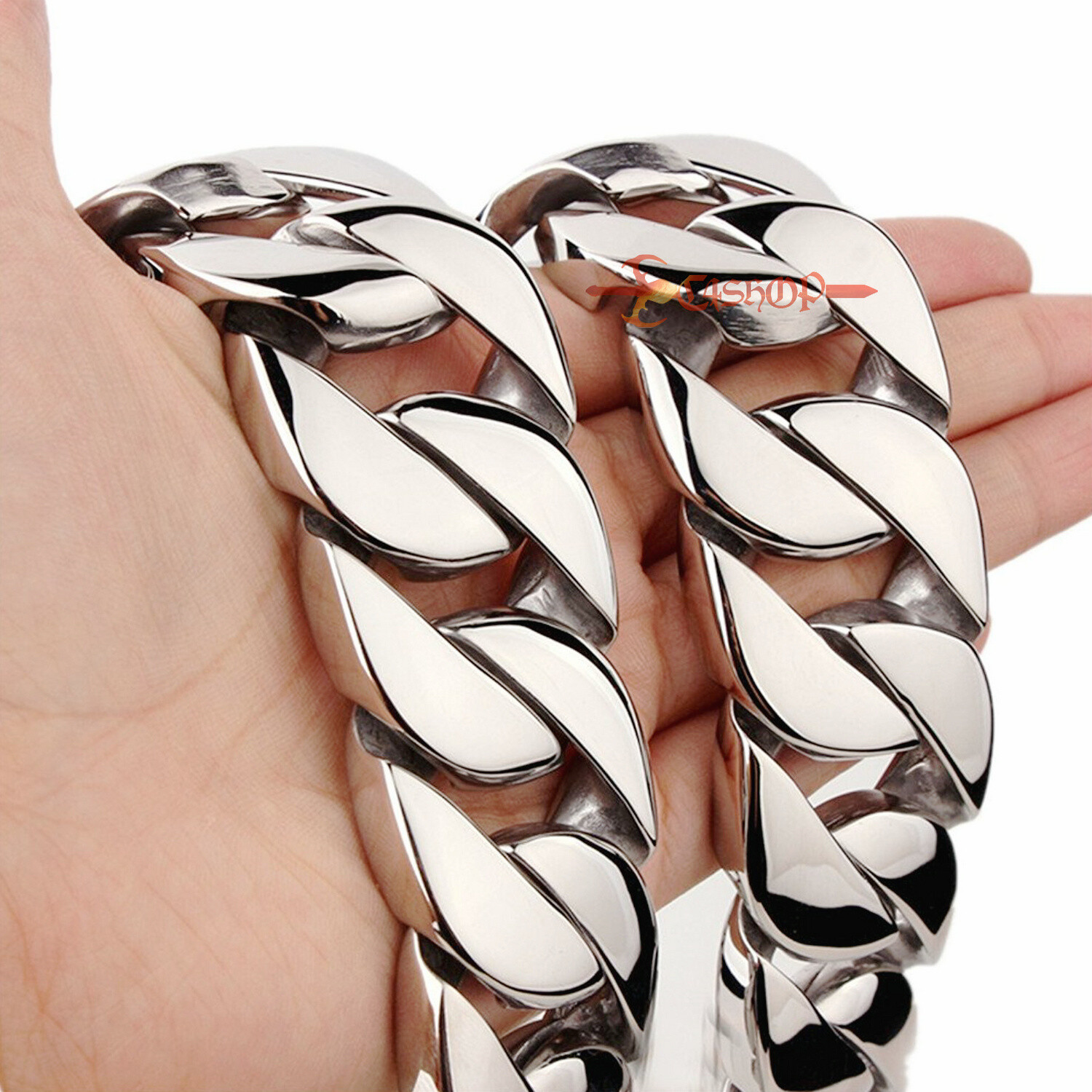 Men’s Thick Heavy Chain Stainless Steel Cuban Link Necklace Bracelet 20/24/31mm