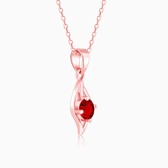 Handmade 18K Gold Plated Red Ruby Pendant – Elegant Jewelry for Women