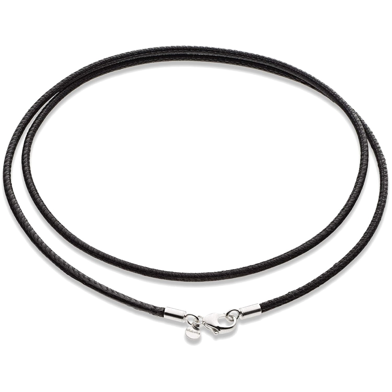 Elegant 18-Inch Black or Brown Leather Cord Necklace with Sterling Silver Clasp