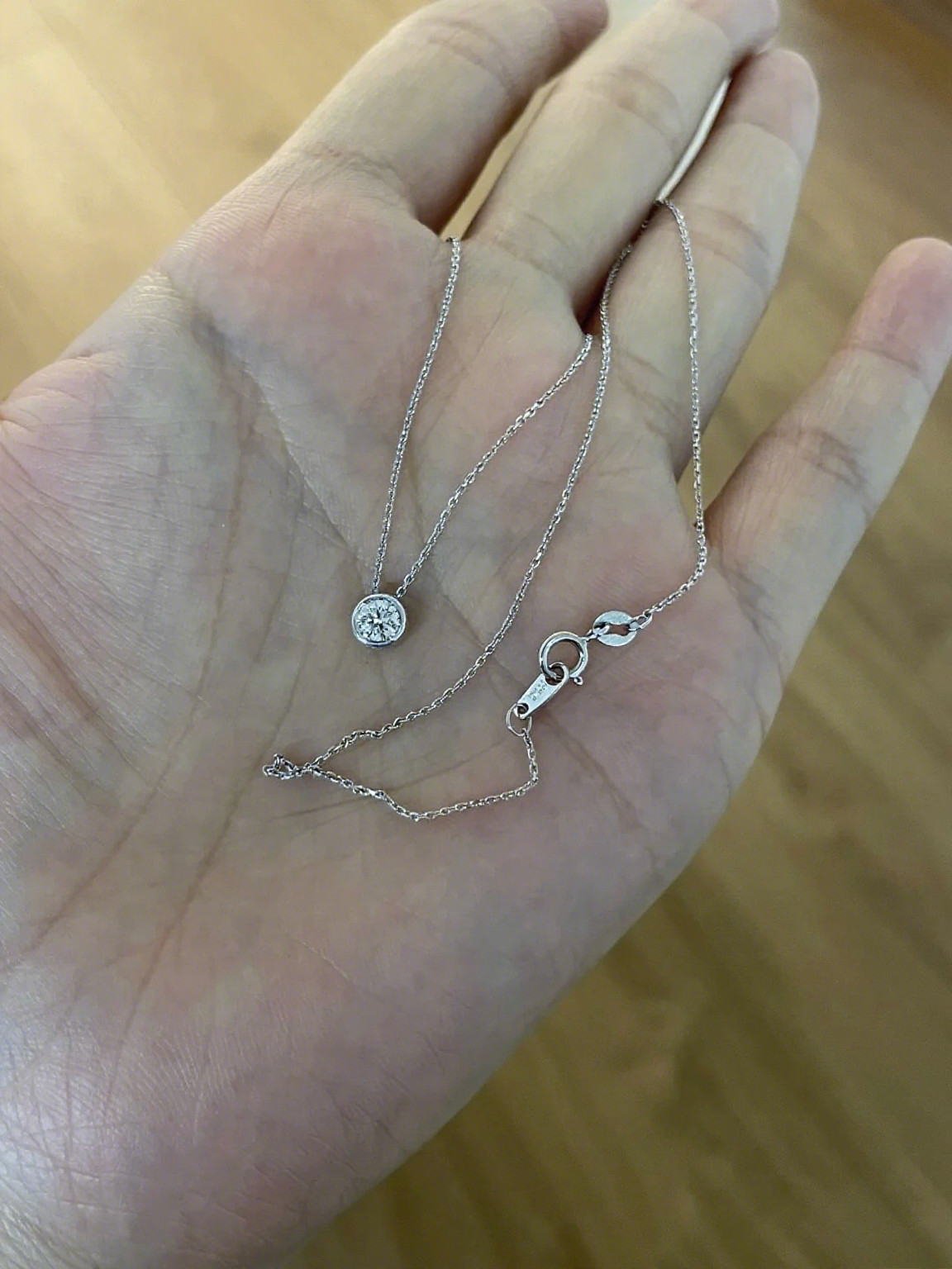 Lustrous 1 Ct White Flawless Moissanite Round Stone 925 Sterling Silver Necklace