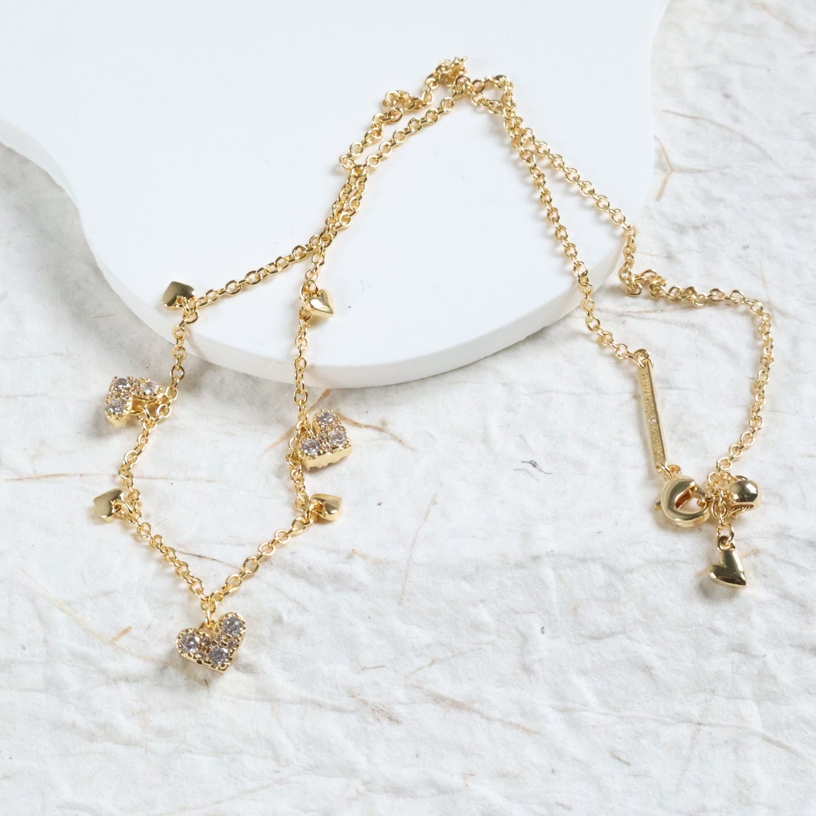 Alicia Bonnie Isabella White Crystal Charm Necklace Gold