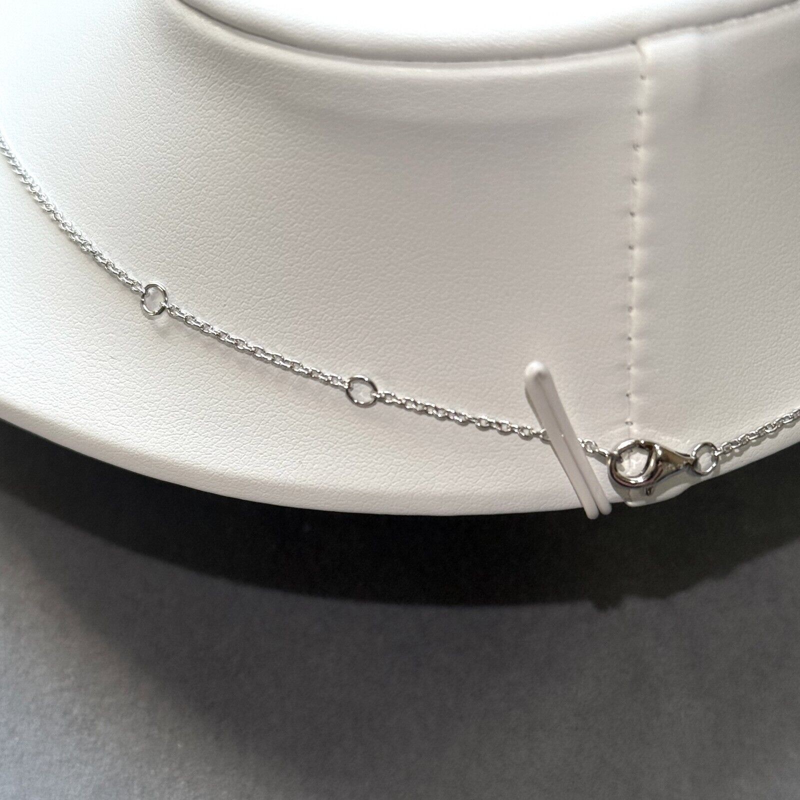 Womens Moissanite Station Necklace 16 / 36 inches – Sterling Silver or 14K Gold