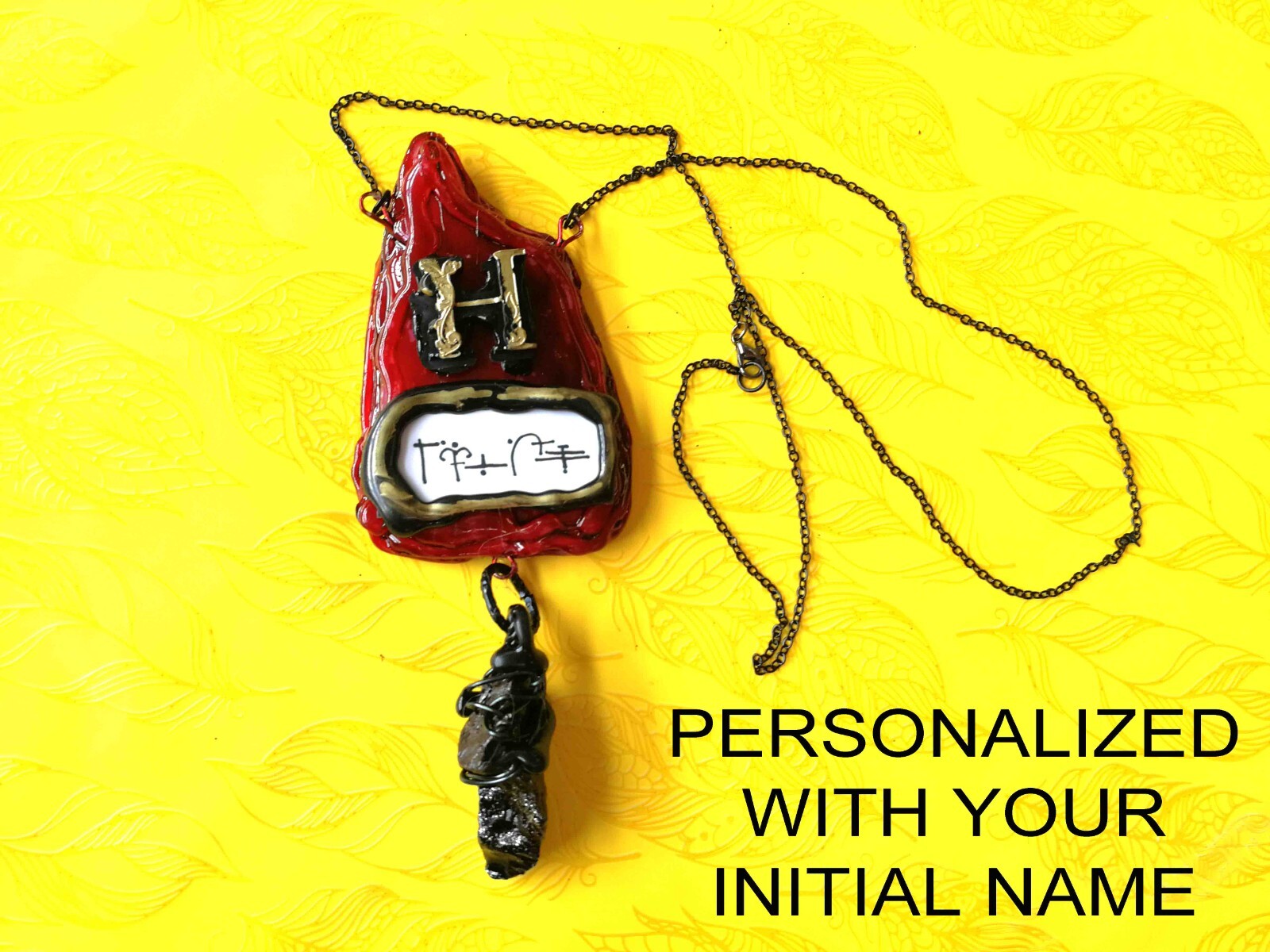 Jewelry Necklace Protective Talisman Pendant Magic Amulet Charm Fire Element Bib