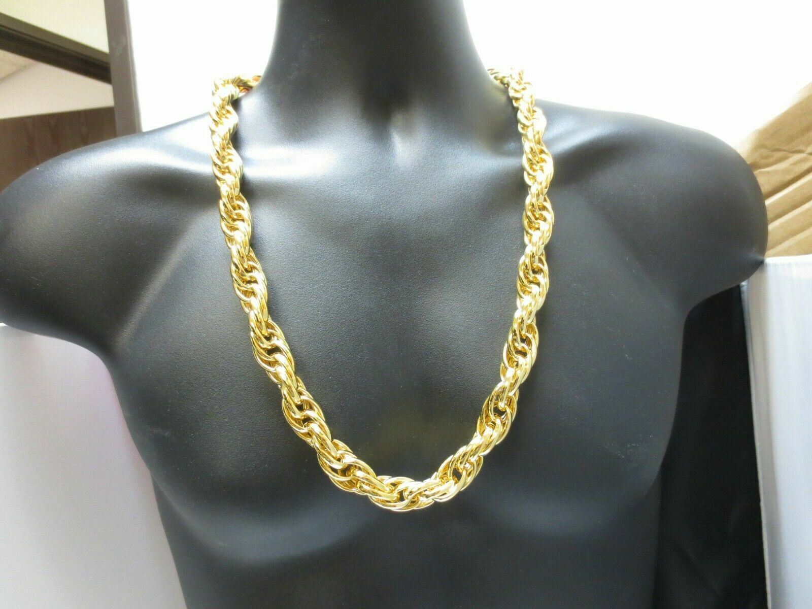24″,26:,28″,30″ BLING 16mm or 20MM 18KT GOLD PLATED DOOKIE RUN DMC ROPE CHAIN