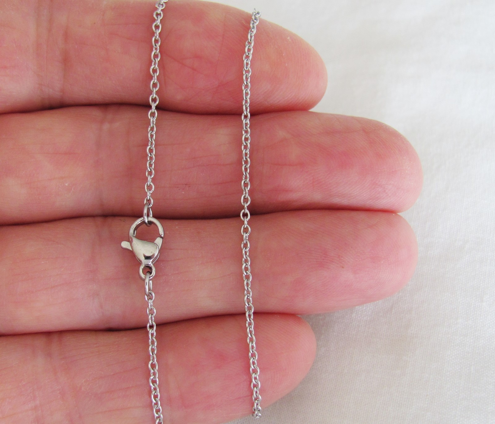 Stainless Steel 1.5mm Cable Chain 316L size choice 16, 18, 20, 22, or 24″
