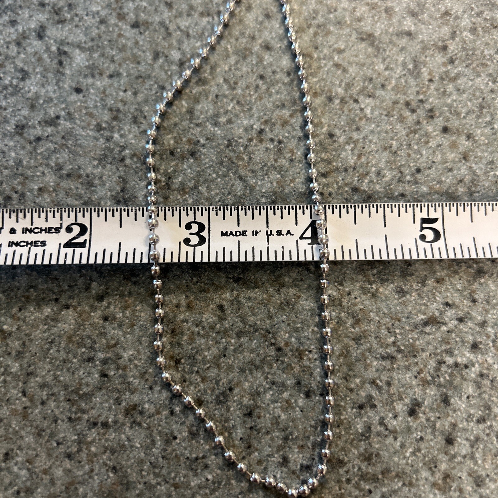 One 24″ Nickel Plated Steel Ball Chain Necklace 24″ Long Great 4 Dog Tags – New!