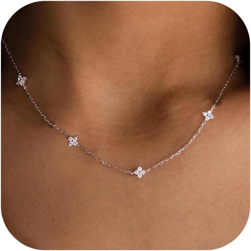 Christmas Stocking Stuffer Dainty Necklace for Women CZ Choker Gift Jewelry