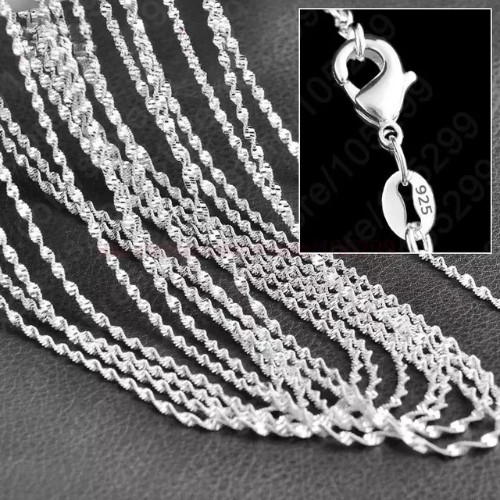 Wholesale 10pcs 925 Sterling Solid Silver 1mm 16inch -30inch Rolo Chain Necklace