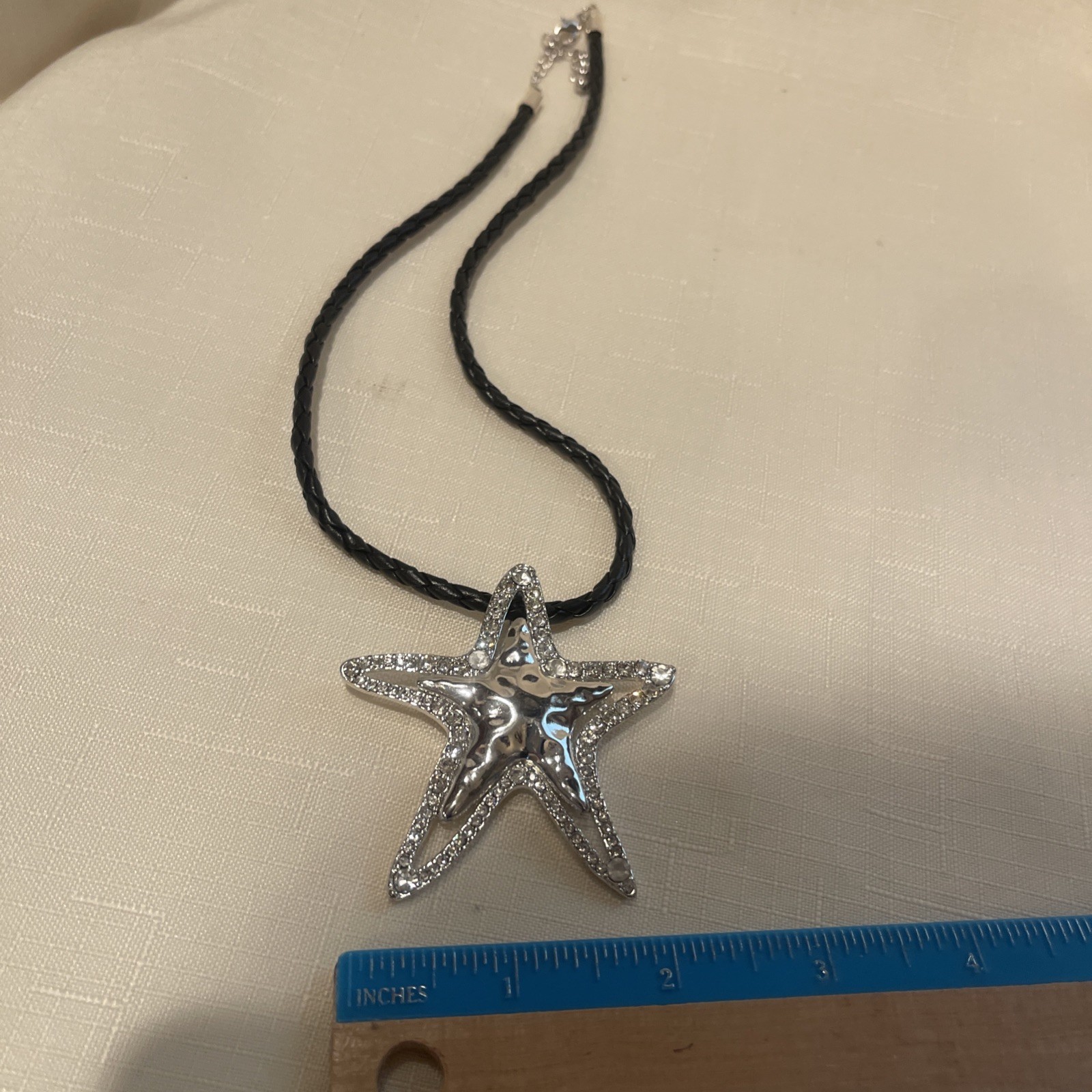 Silver STARFISH NECKLACE ,Ocean Nautical Coastal BEAUTIFUL! ❤️