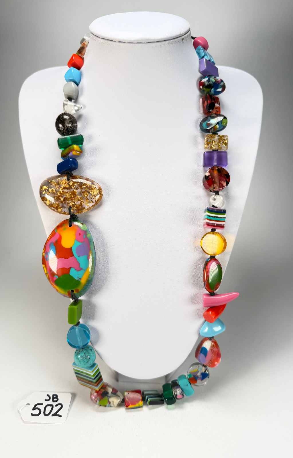 Jackie Brazil “Fusion” Mix Colours Long 110cm Bead Necklace ( N0040 )