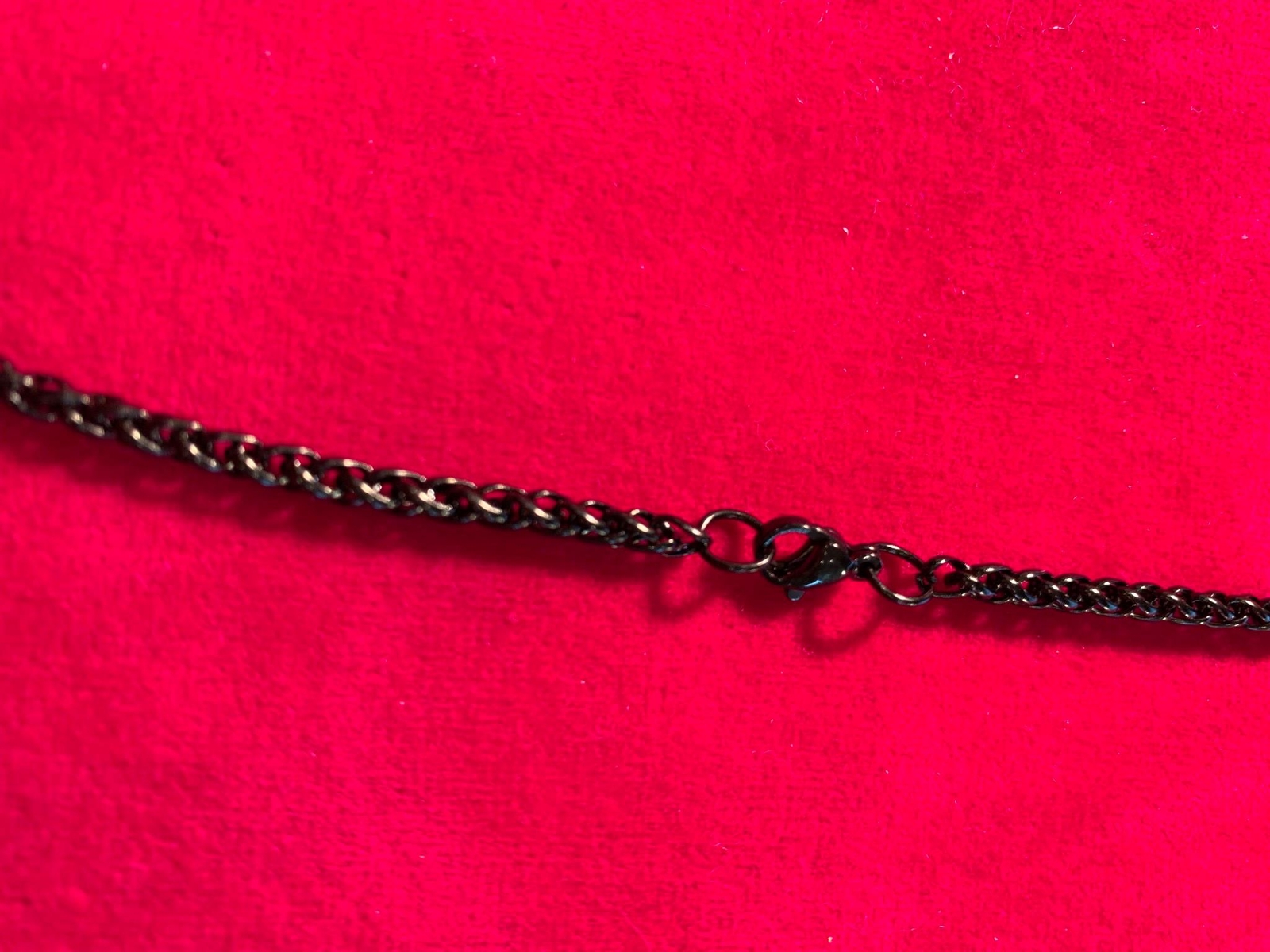 32 inch Unisex ,3mm Stainless Steel Black Plated Braided Wheat Necklace