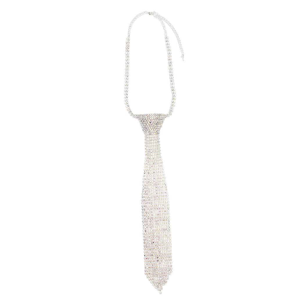 Women’s Stunning Crystal Rhinestone Necktie Necklace Jewelry – Adjustable 18″…