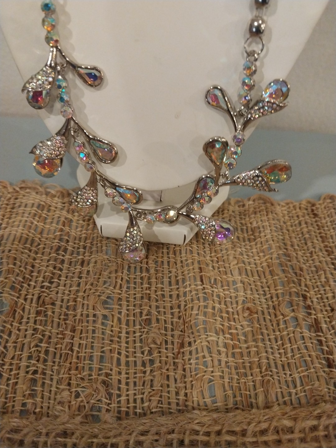 GORGAURORA BOREALIS Color Glass, Multi Color Austrian Crystal Necklace (20-22″)