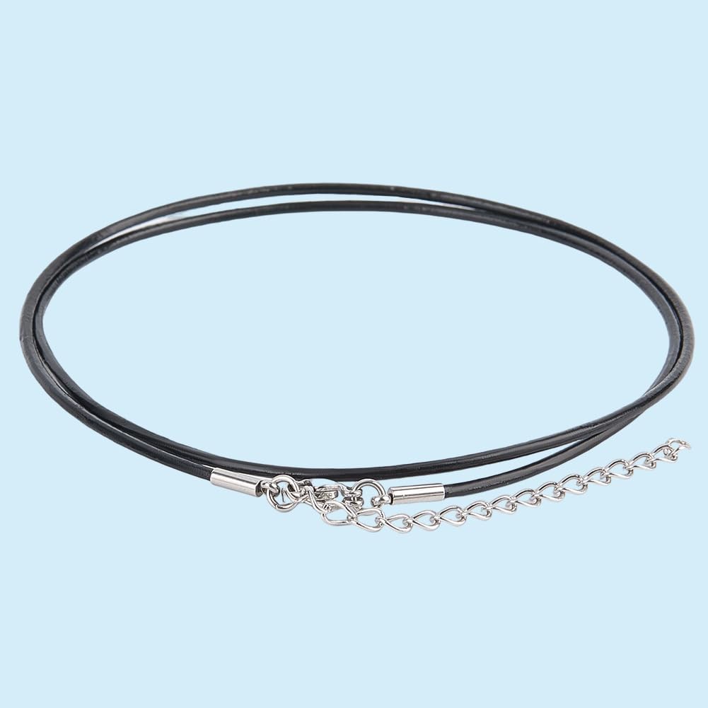 10PCS 1.5Mm Black Genuine Leather Cord Necklaces 18 Inch round Thin Real Leather