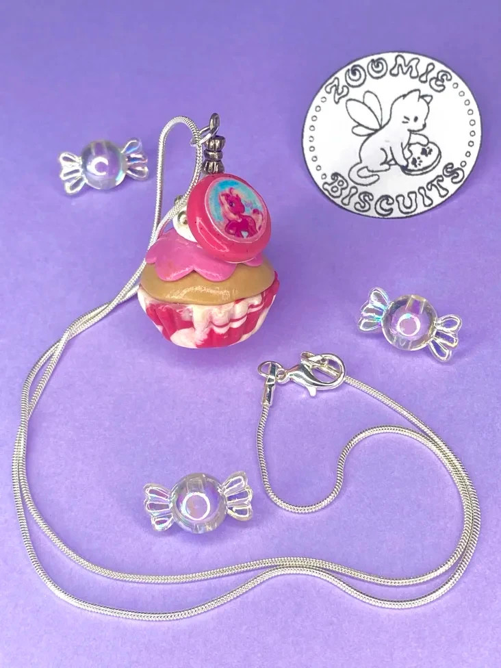 My little pony G1 cupcake necklace handmade (polymer clay) retro and unique