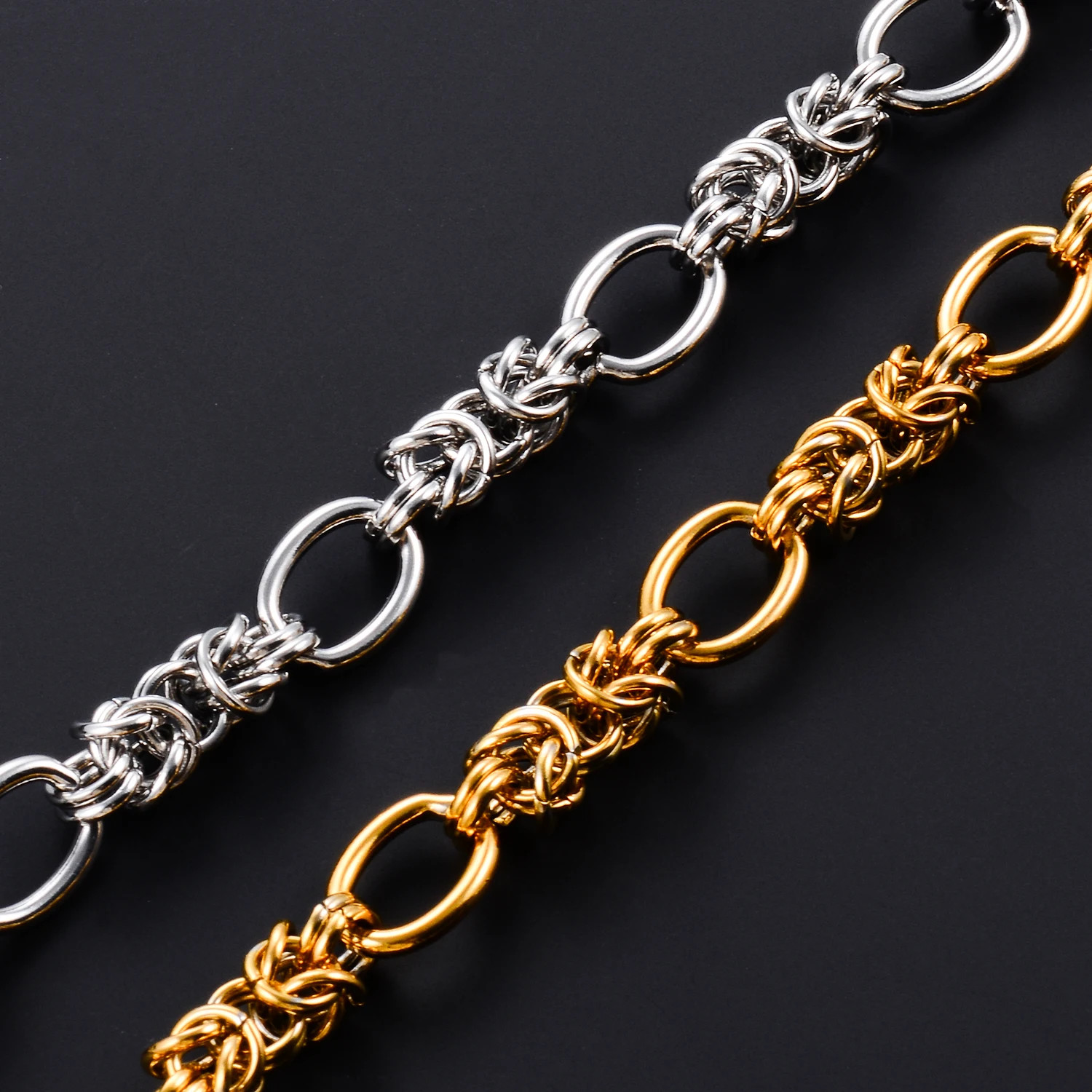 Knot Link Chain Necklace Stainless Steel Bold Thick Statement Women Jewelry