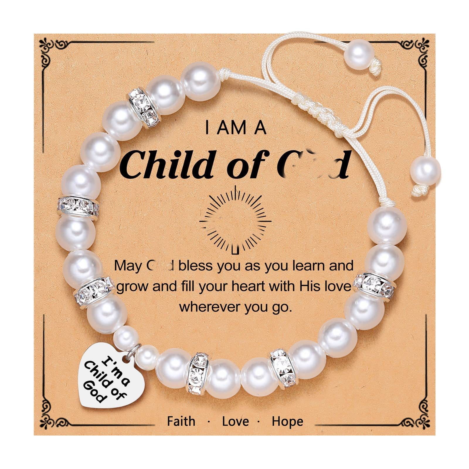 Adjustable braided bracelet with engraved stainless steel heart pendant birthday