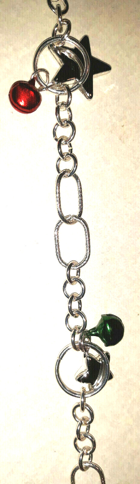 Brand New Silver-Tone Jingle Bell & Star Long 36 inches Necklace Orig Cost $16