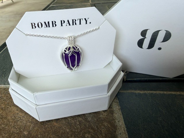 Bomb Party RBP2759 Peaceful Harmony Amethyst Quartz Silver Plating Necklace