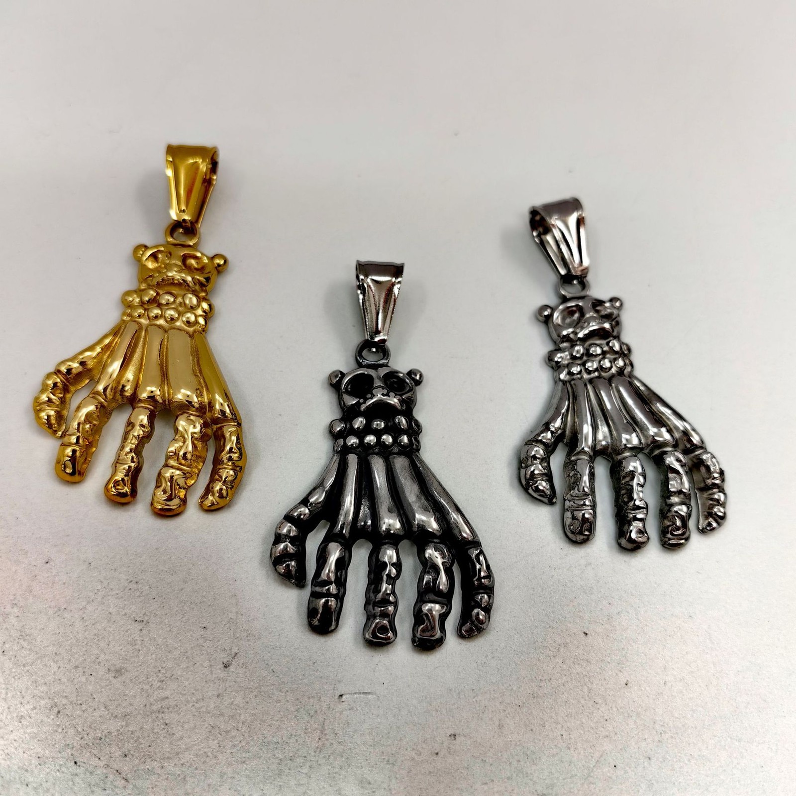 Gold Silver Black Hand Pendant Ideal Accessory For Motorcycle Hip Hop Fans