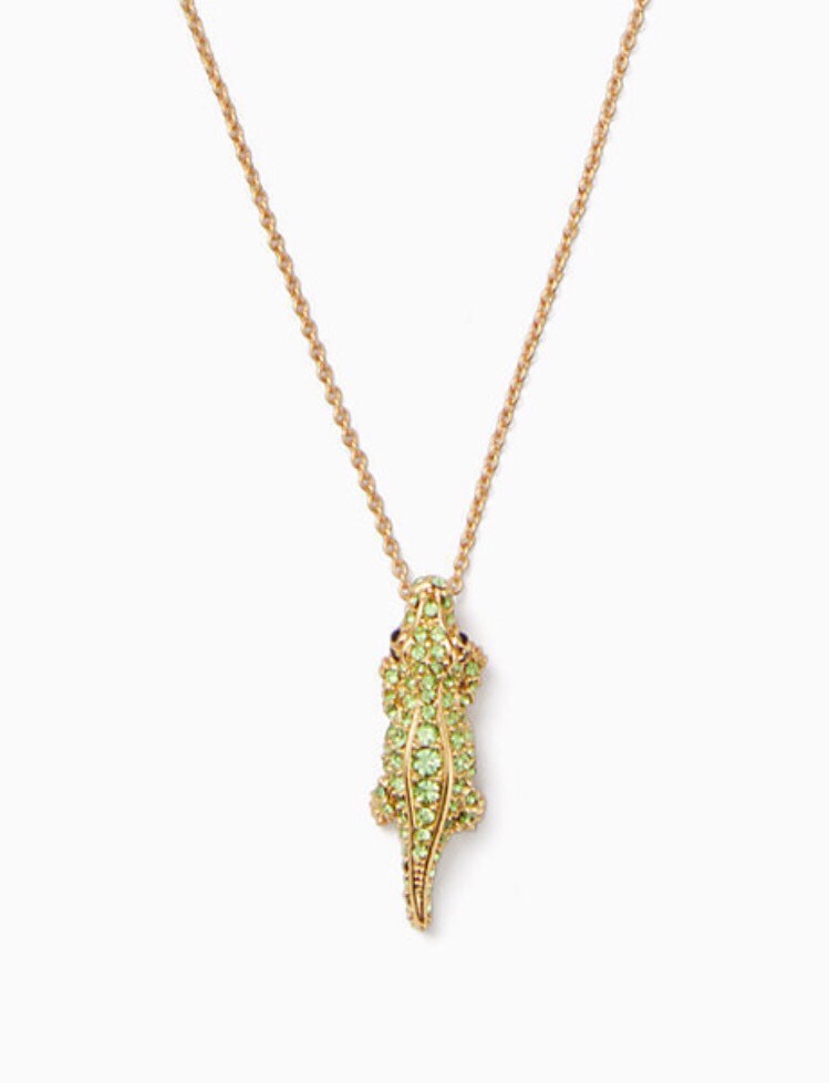 KATE SPADE NEW YORK Swamped Pavé Alligator Mini Pendant Necklace New