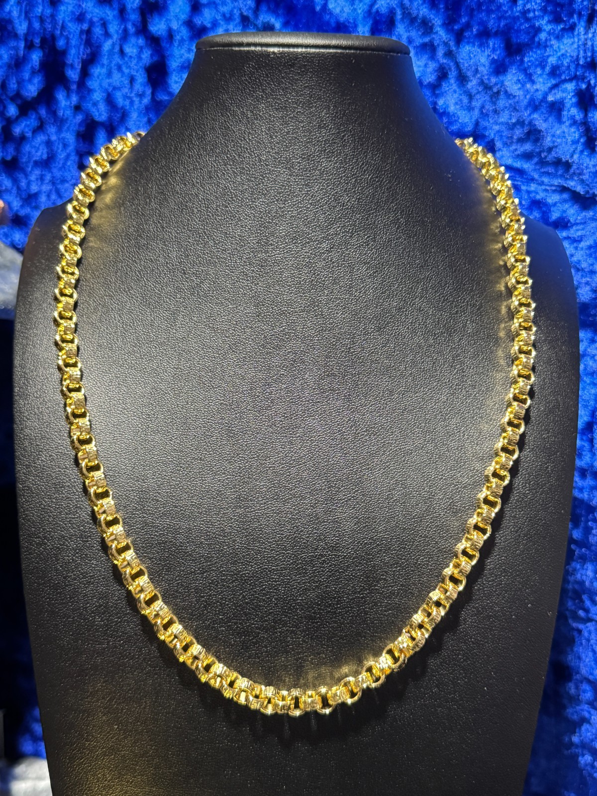 Unique Rollo Necklace 7 Mm with Auspicious Engraved Pattern 24″ Treasurable