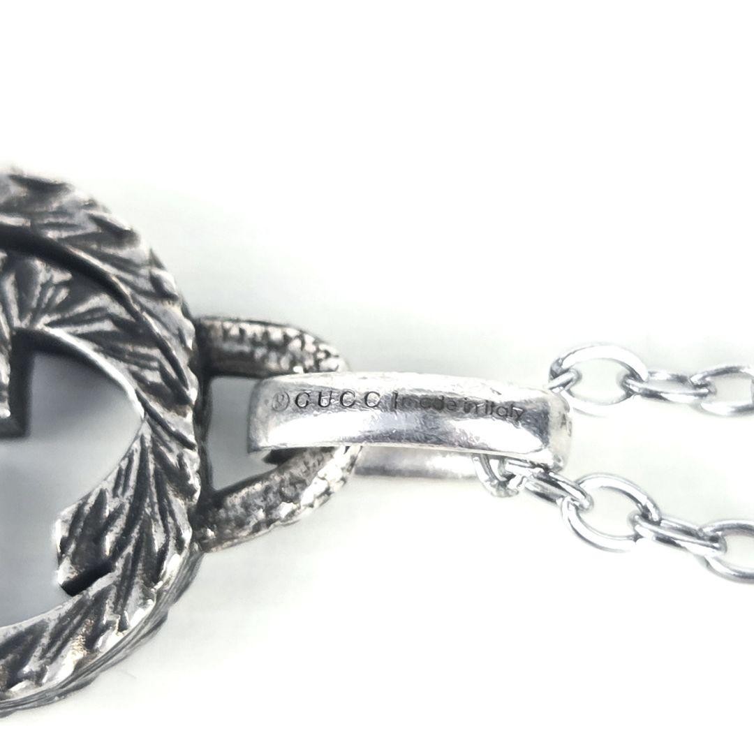 Excellent Gucci Interlocking Arabesque Necklace GG Marmont Smoked